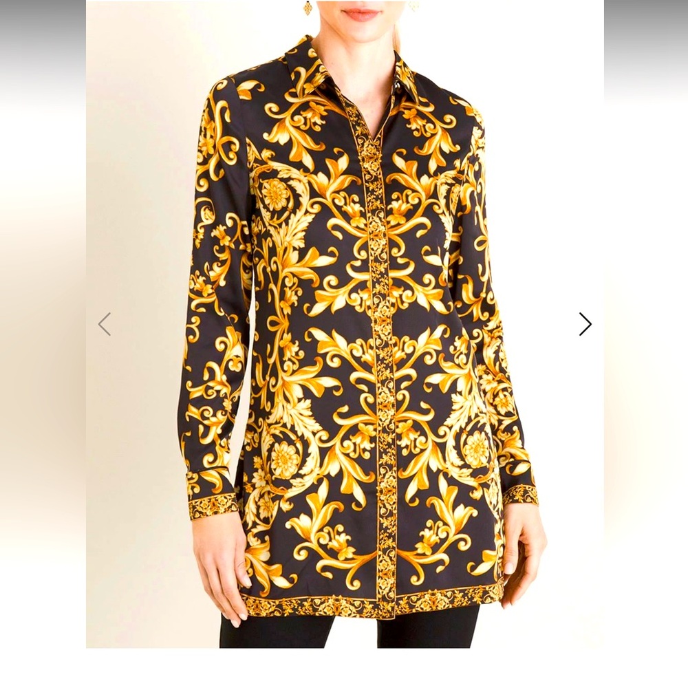 Elegant Black and Gold Baroque blouse